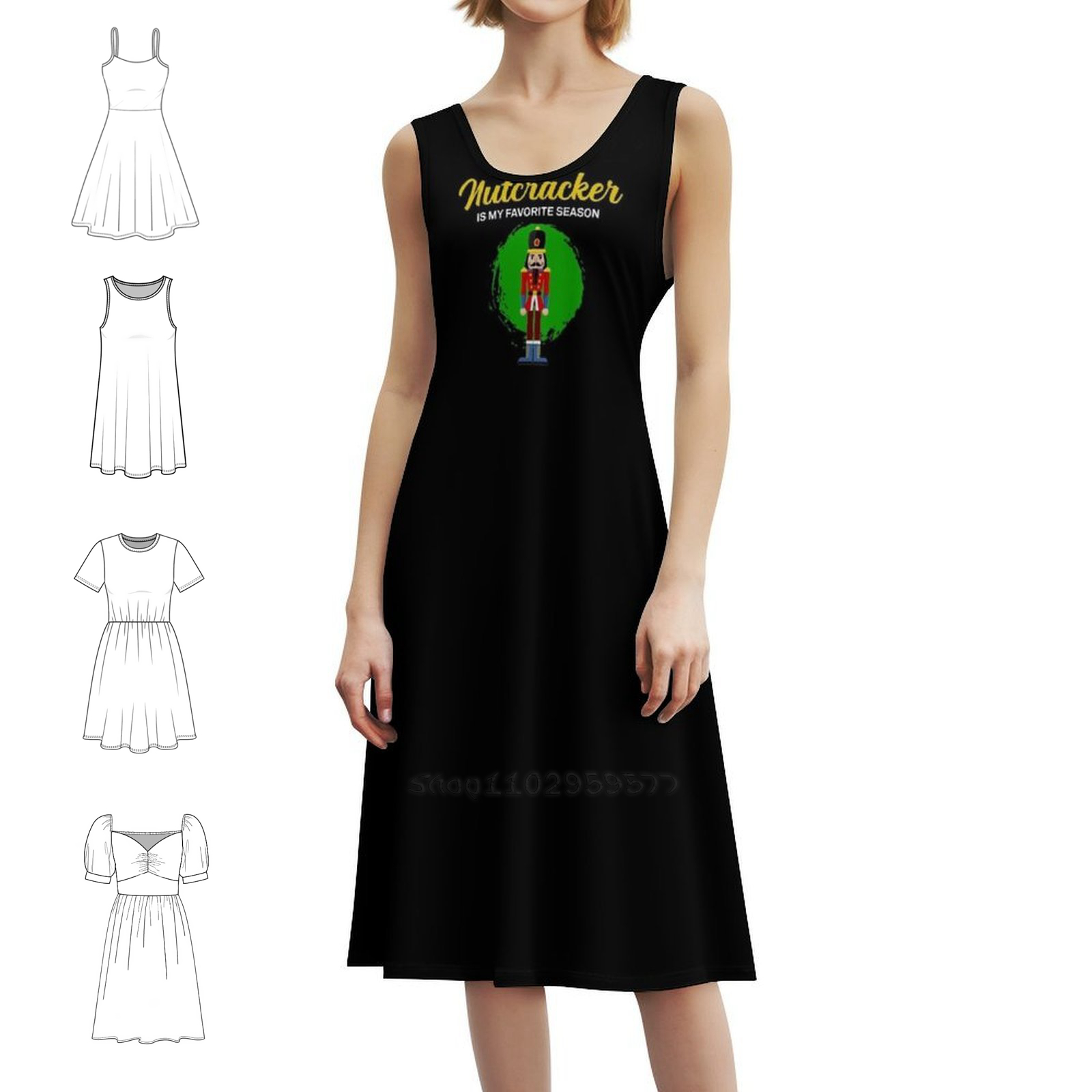 Smocked Dress Women - Favorite Season Ballet Nnutcracker Crew Design