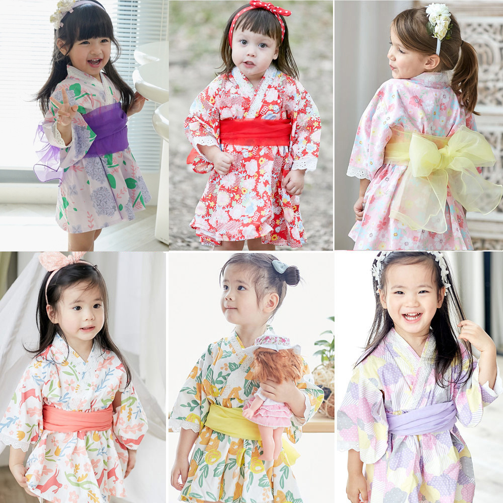 Floral Summer Dress - Japanese Kimono Dress Red Floral Yukata
