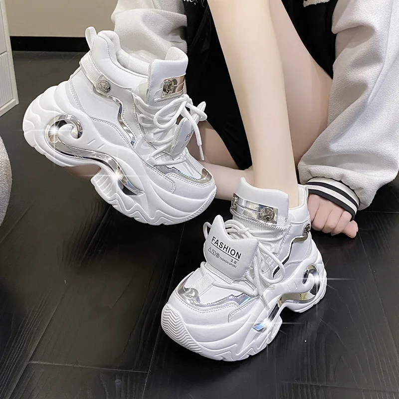 Women Fashion Heels - Bling Women High Platform Casual Leather
