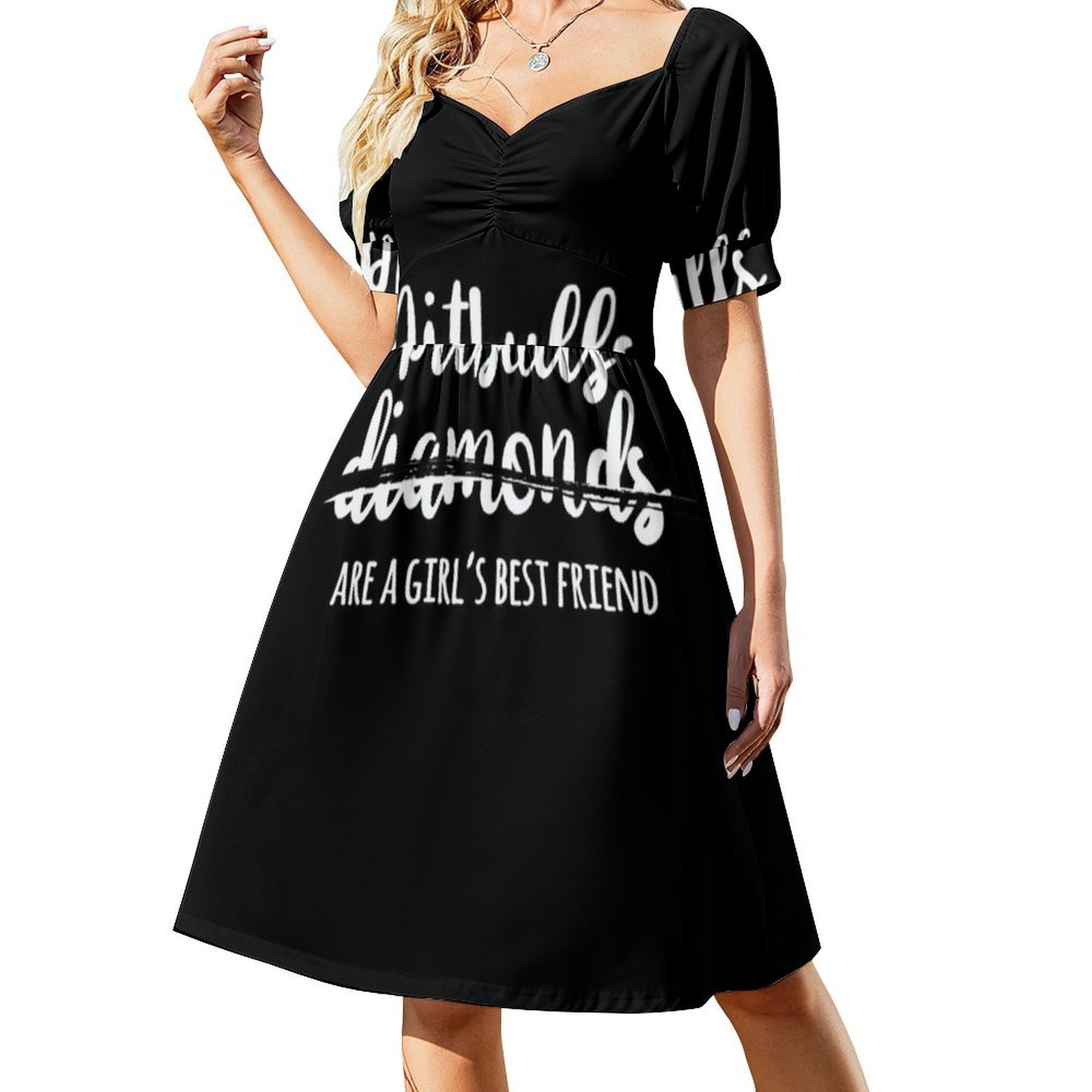 Pitbulls Are A Girl'S Best Fri - đánh giá và giá Smocked Dress Women