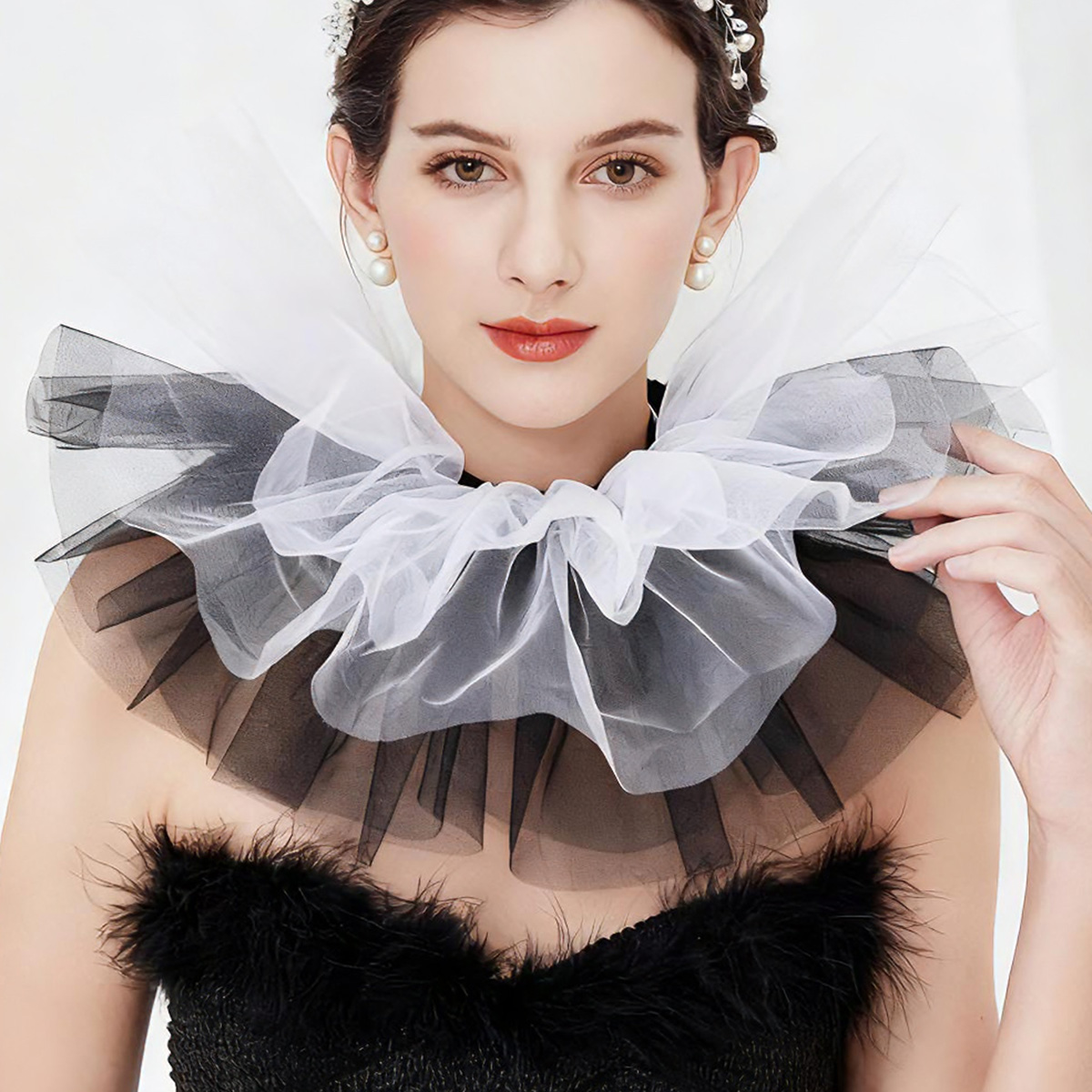 Fashion Tulle Ruffle Collar Fo - đánh giá và giá Women'S Fashion Victorian