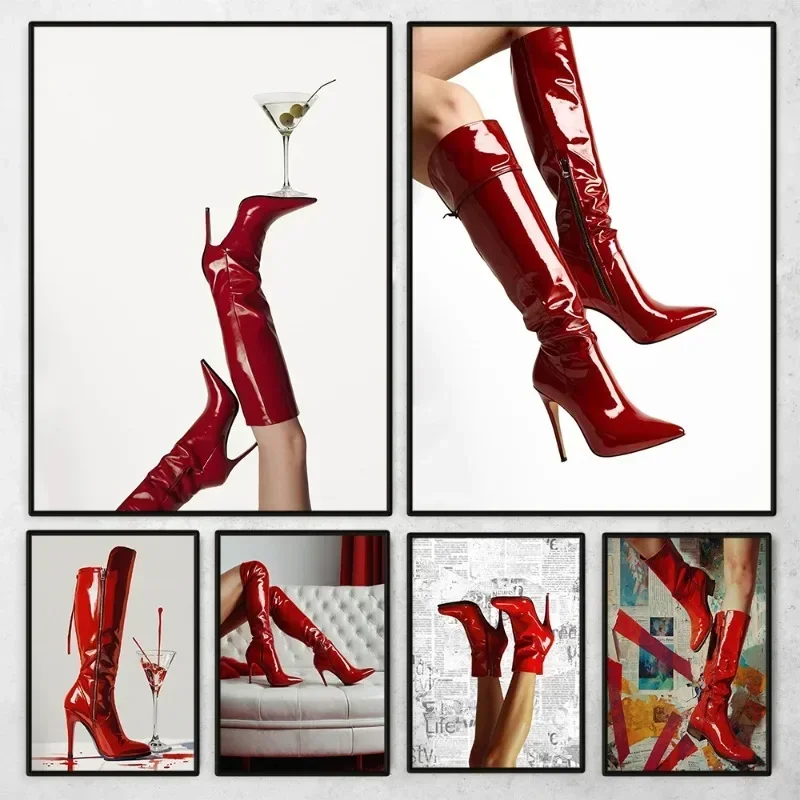 Red Boots Sexy Woman Poster Re - đánh giá và giá Women'S Fashion Magazine