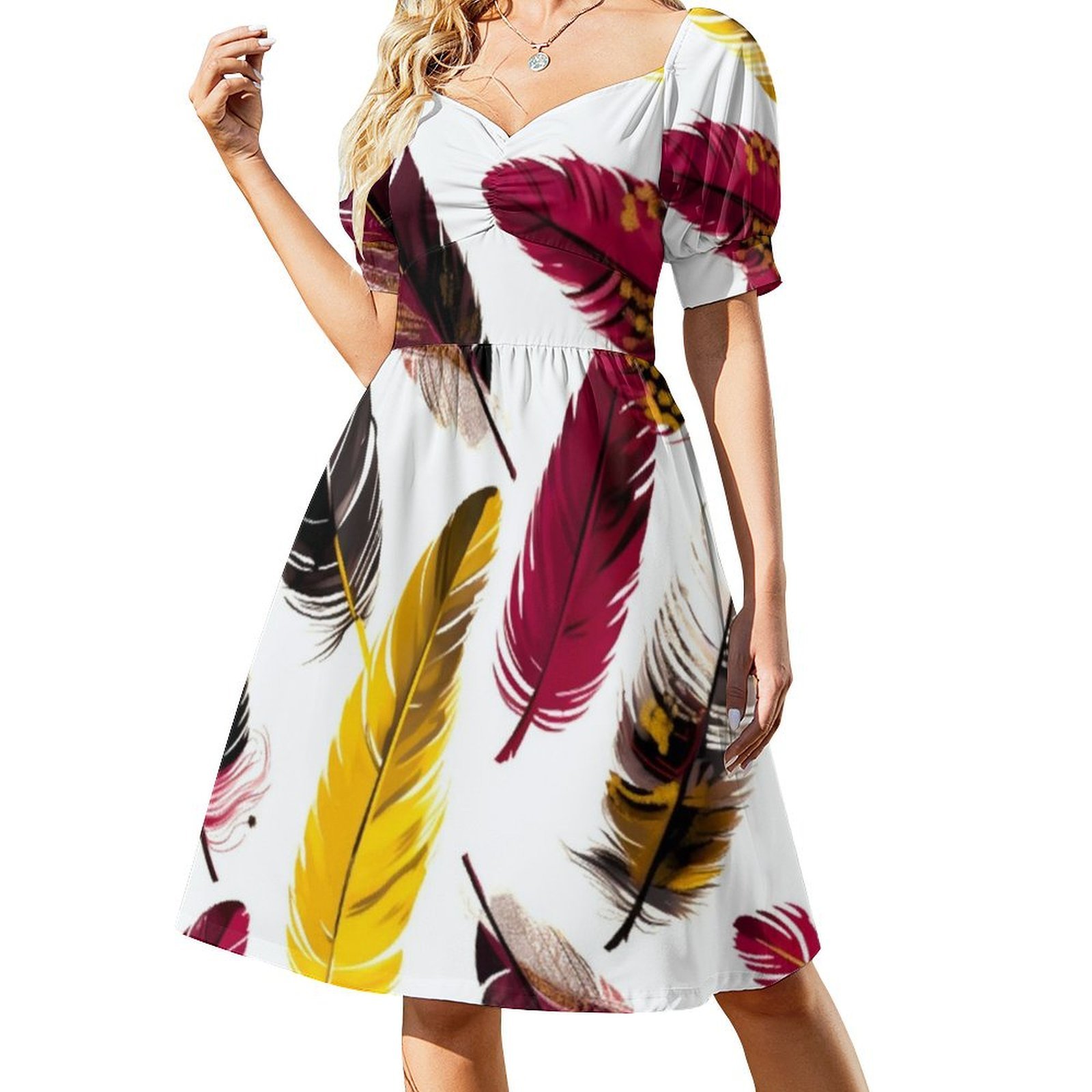 Feathers-Pink Ivory Gold Black - đánh giá và giá Smocked Dress Women