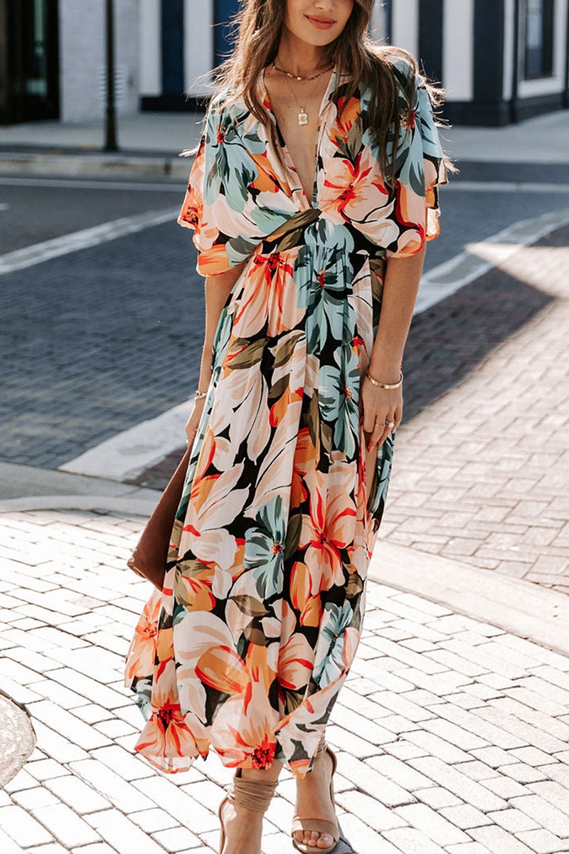 Fashion Floral Print Bohemian  - đánh giá và giá Floral Summer Dress
