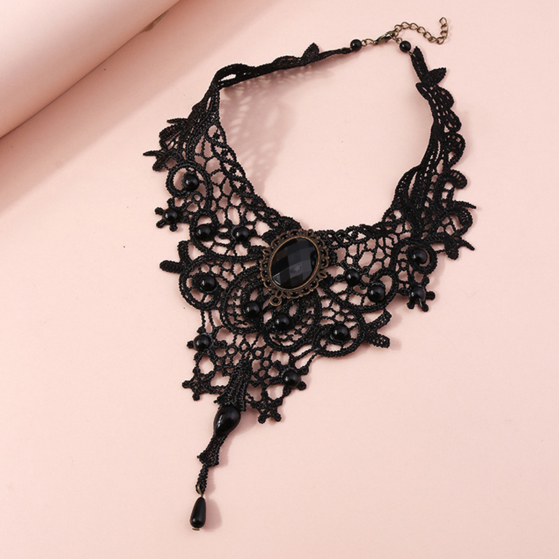 Hot Sale Women Black Lace Bead - đánh giá và giá Women'S Fashion Victorian