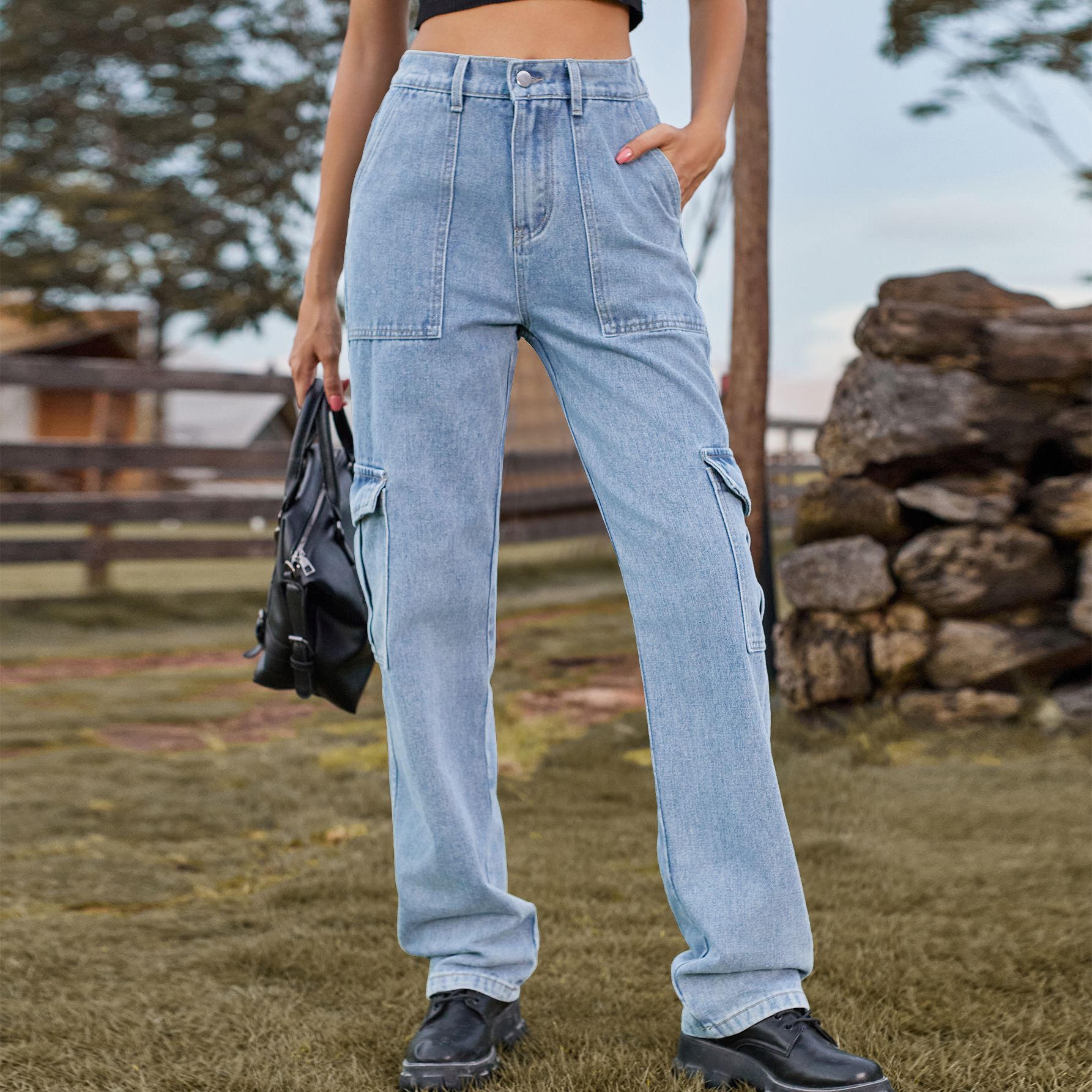 Chic INS Denim Pants Female St - đánh giá và giá Women'S Fashion Utility Pants