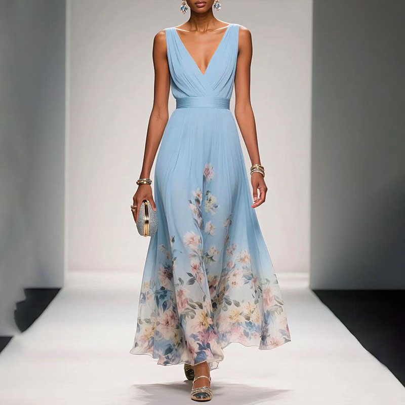 New Fashion Party Dresses Deep - đánh giá và giá Floral Summer Dress