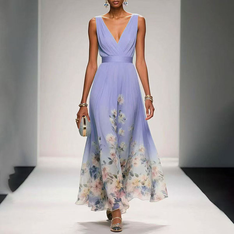 New Fashion Party Dresses Deep - đánh giá và giá Floral Summer Dress